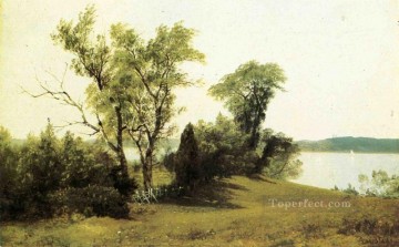 地味なシーン Painting - ハドソン川でのセーリング アルバート・ビアシュタット